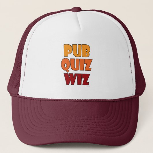 Casquette Jeu de quiz de pub Wiz Champion de Trivia (Devant)