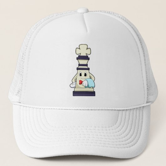 Casquette Jeu d'échecs King comme serveur avec serviette (Devant)