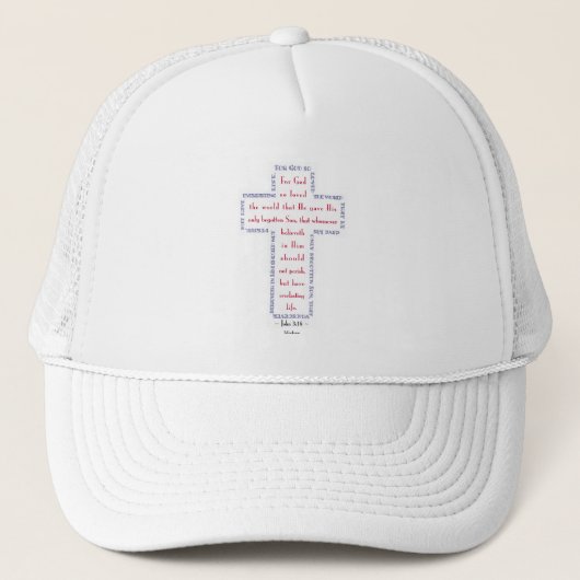 Casquette John 3:16 Croix rouge, blanche et bleue (Devant)