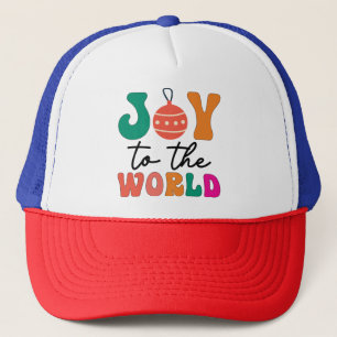 Casquette Joie au monde Typographie de Noël colorée