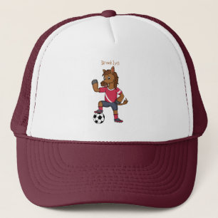 Casquette Joli cheval drôle jouant dessin de football