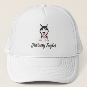 Casquette Joli chien husky noir et blanc