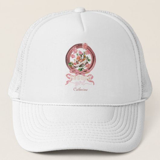 Casquette Joli classique fille rococo rose noeud chaussure n (Devant)