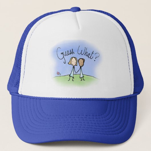Casquette Joli Couple Lesbien Devinez Quoi (Devant)