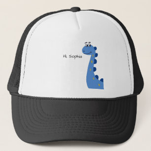 Casquette Joli Dinosaure Bleu - Nom personnalisé Sophia