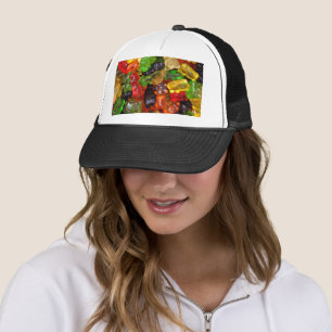 Casquette joli kawaii arc-en-ciel coloré bonbon d'ours gummy