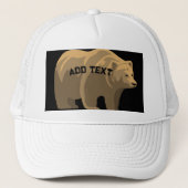 Casquette Joli Ours avec Texte Ajouté Image Imprimée Texte-C (Devant)