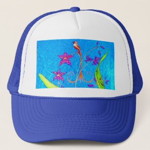 Casquette Joli petit orchidée (rouge)