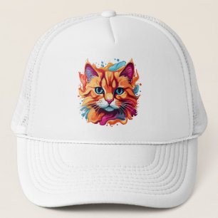 Casquette Joli visage de chat Design multicolore