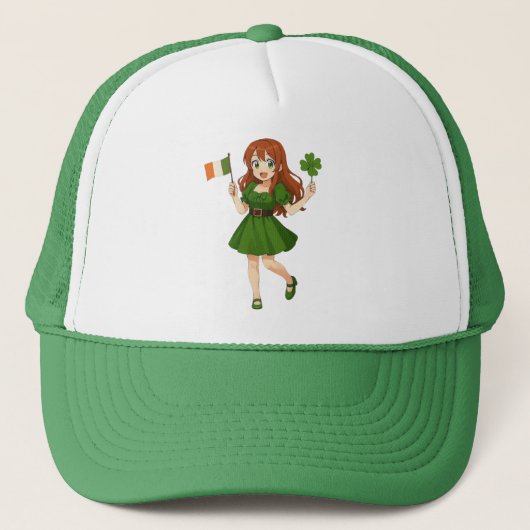 Casquette Jolie anime rousse Saint Patrick (Devant)