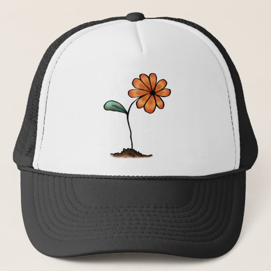 Casquette Jolie Fleur Orange (Devant)