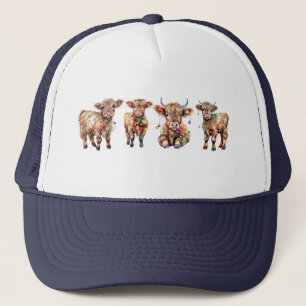 Casquette Jolie Père Noël Highland Vaches, drôle Moey Noël