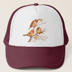 Casquette Jolie petite aquarelle Bruant Jardin Oiseaux