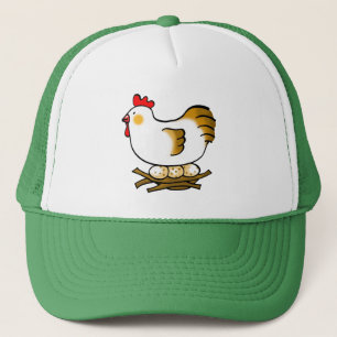 Casquette Jolie poulette de dessin animé sur un nid avec des