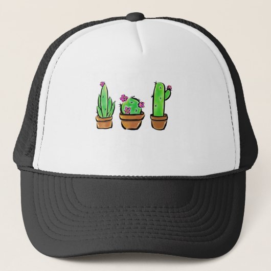 Casquette Jolis cactus cactées succulentes  (Devant)