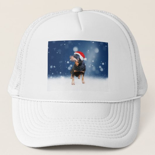 Casquette Jote Rottweiler Chien Noël Santa Hat Étoiles de ne (Devant)