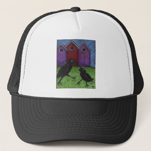 Casquette Jouer aux oiseaux noirs (Devant)