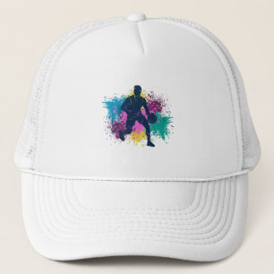 Casquette Joueur de Basket-ball Grungy Taches de Couleur