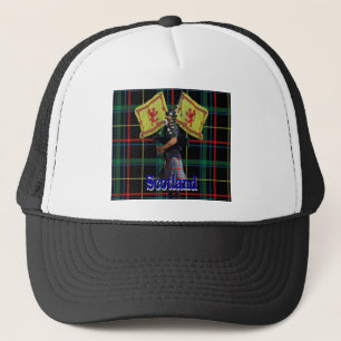 Casquette Joueur de pipeau écossais sur le tartan