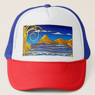 Casquette Jour ensoleillé à la plage Aquarelle peinture