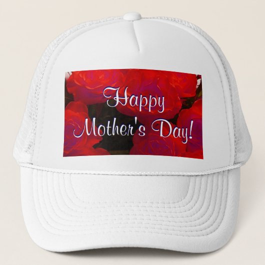 Casquette Joyeuse fête des mères Roses rouges (Devant)