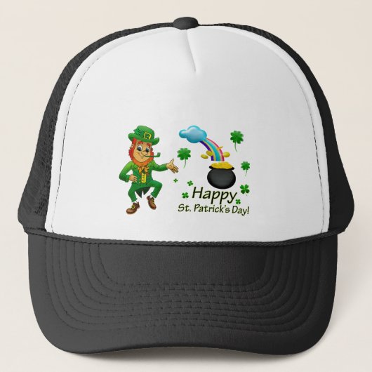 Casquette Joyeuse Saint-Patrick Leprechaun Arc-en-ciel (Devant)