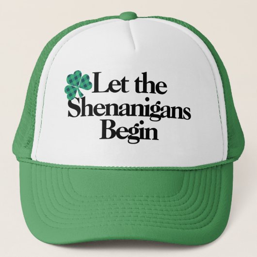 Casquette Joyeuse Saint Patrick, que les Shenanigans commenc (Devant)