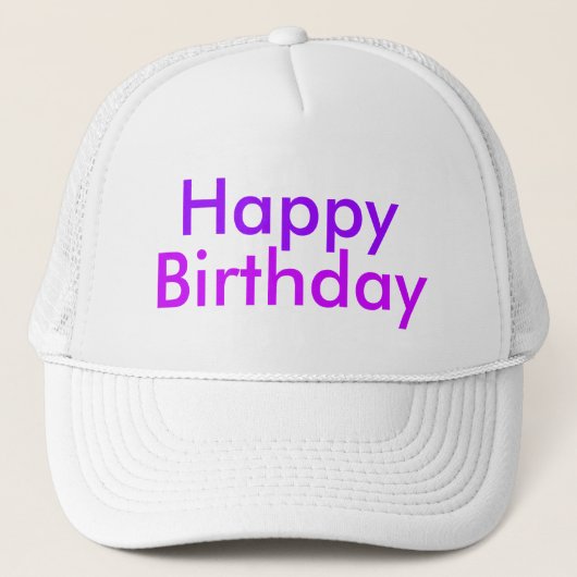 Casquette Joyeux anniversaire à la fête violet et magenta (Devant)