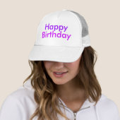 Casquette Joyeux anniversaire à la fête violet et magenta (En situation)