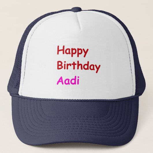 Casquette Joyeux anniversaire Aadi (Devant)