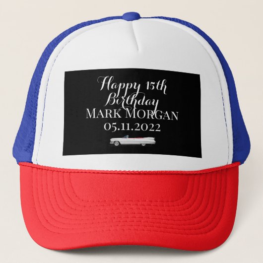 Casquette Joyeux cadeau de 15e anniversaire pour garçon noir (Devant)