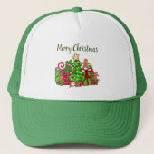 Casquette Joyeux Cadeaux De Noël Autour De L'Arbre (Devant)