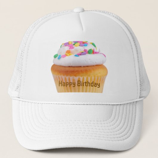 Casquette Joyeux gâteau d'anniversaire mignon orné de bonbon (Devant)