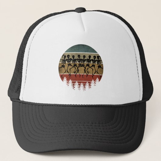 CASQUETTE JOYEUX HALLOWEEN DANSE DE SQUELETTE (Devant)