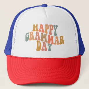 Casquette Joyeux Jour de la Grammaire Rétro Wavy