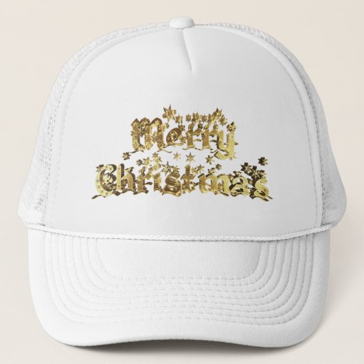 Casquette Joyeux Noël Elegant Gold Stars Typographie (Devant)