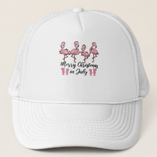 Casquette Joyeux Noël En Juillet Flamant rose Été Cocktai