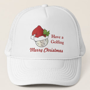 Casquette Joyeux Noël jouant au golf