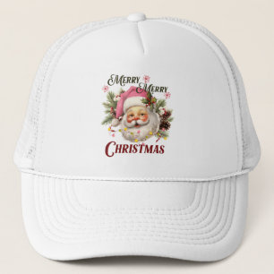 Casquette Joyeux Noël - Père Noël rose