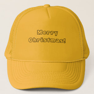Casquette Joyeux Noël Texte Imprimé-Casquette Jaune et Jaune