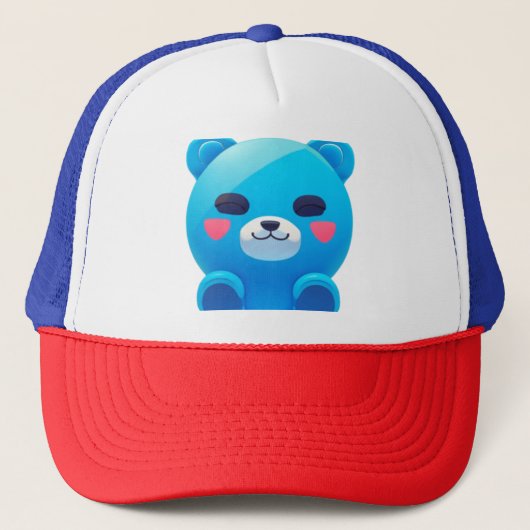 Casquette joyeux ours bleu (Devant)