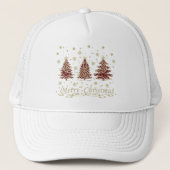 Casquette Joyeux sapins de Noël modernes (Devant)