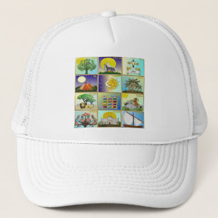Casquette Judaica 12 Tribus d'Israël Panneaux d'art