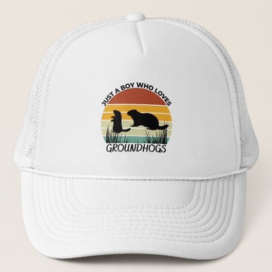 Casquette Just a boy who loves groundhogs (Devant)
