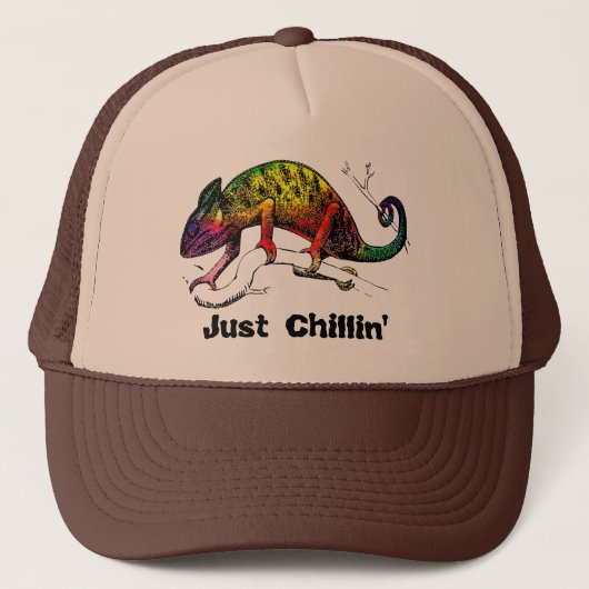 Casquette Juste Chillin' Rainbow Chameleon Lizard (Devant)