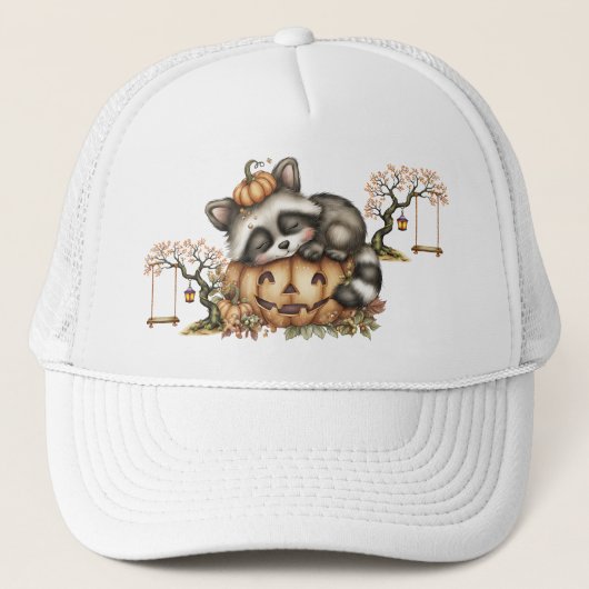 Casquette Juste traîner, Raton laveur endormi (Devant)