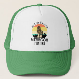 Casquette Juste Un Garçon Qui Aime La Chasse Aux Champignon