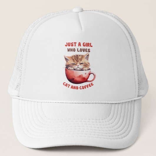 Casquette Juste une fille qui aime les chats et le café (2) (Devant)