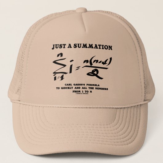 Casquette Juste Une Synthèse Math Equation Carl Gauss Formul (Devant)