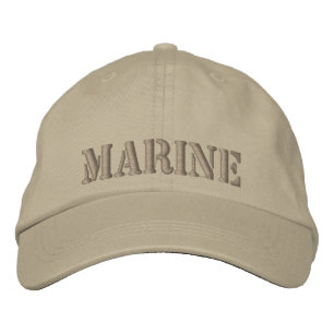 Casquette kaki brodé avec MARINE